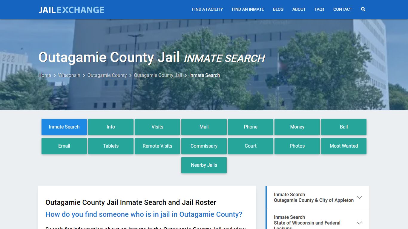 Inmate Search: Roster & Mugshots - Outagamie County Jail, WI